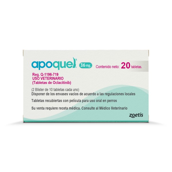 APOQUEL 3 6 MG  TABLETAS MASTICABLES 2 BLS X 10 TAB  20 TABS