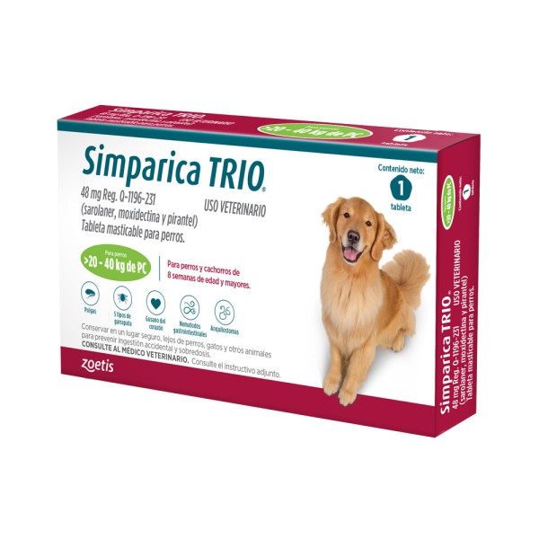 SIMPARICA TRIO 1 X 1 TABS 20 -40 KG 48 MG